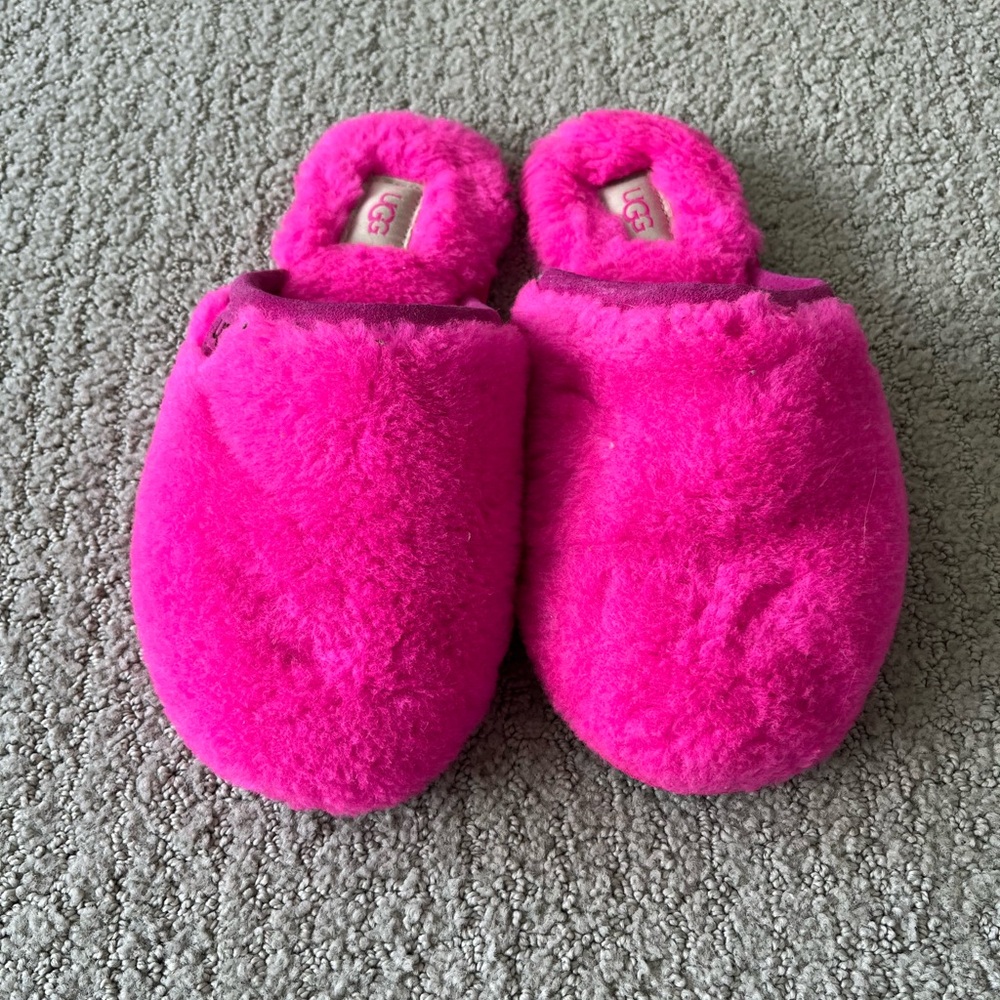 UGG Vibrant Pink Plush Slippers
